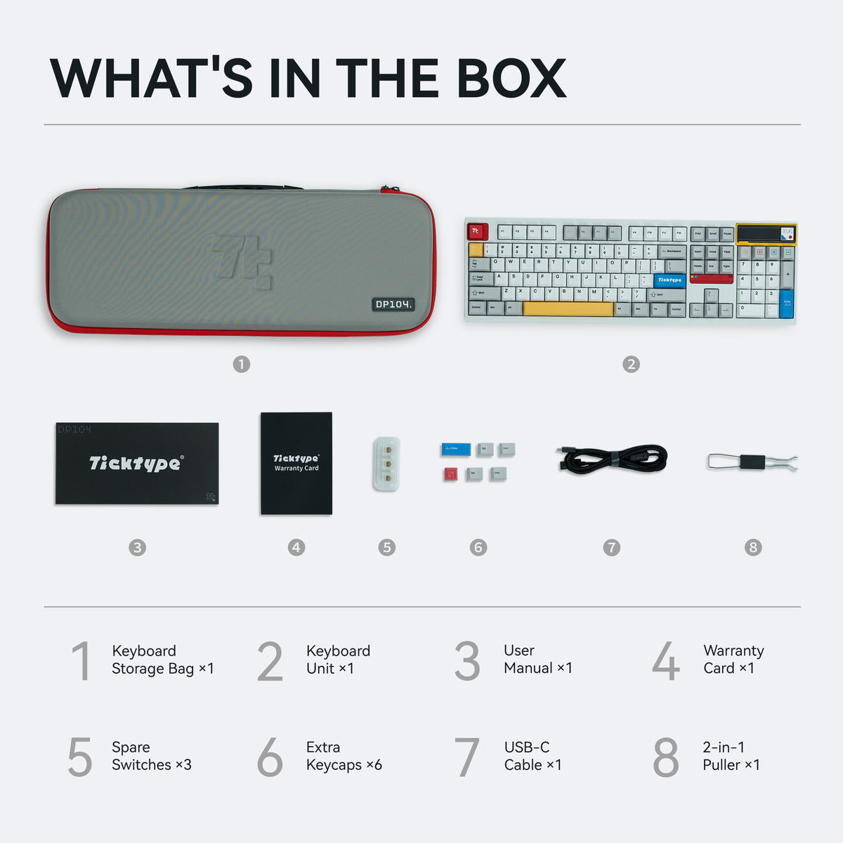 Ticktype DP104 Wireless Tri-mode Mechanical Keyboard