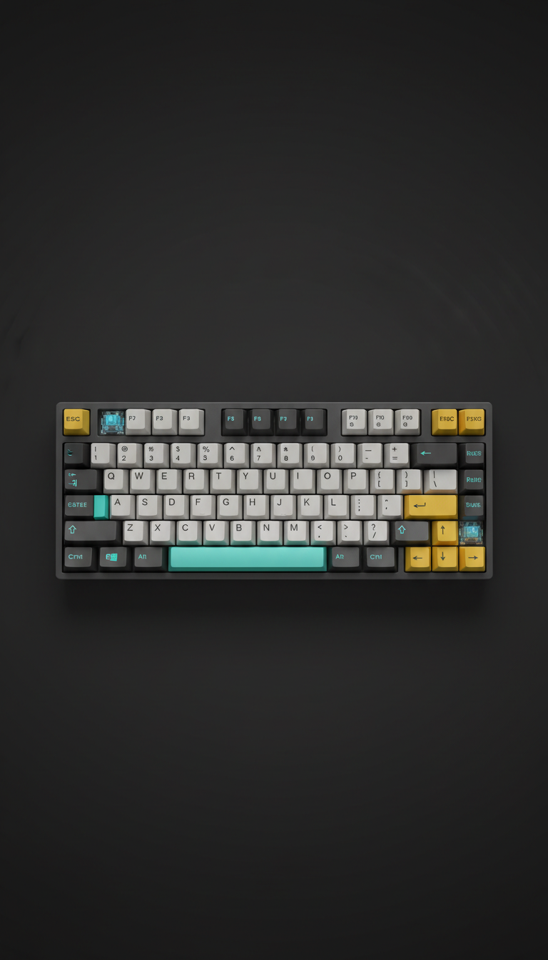 Compact 65% Keyboard With Aqua Switches