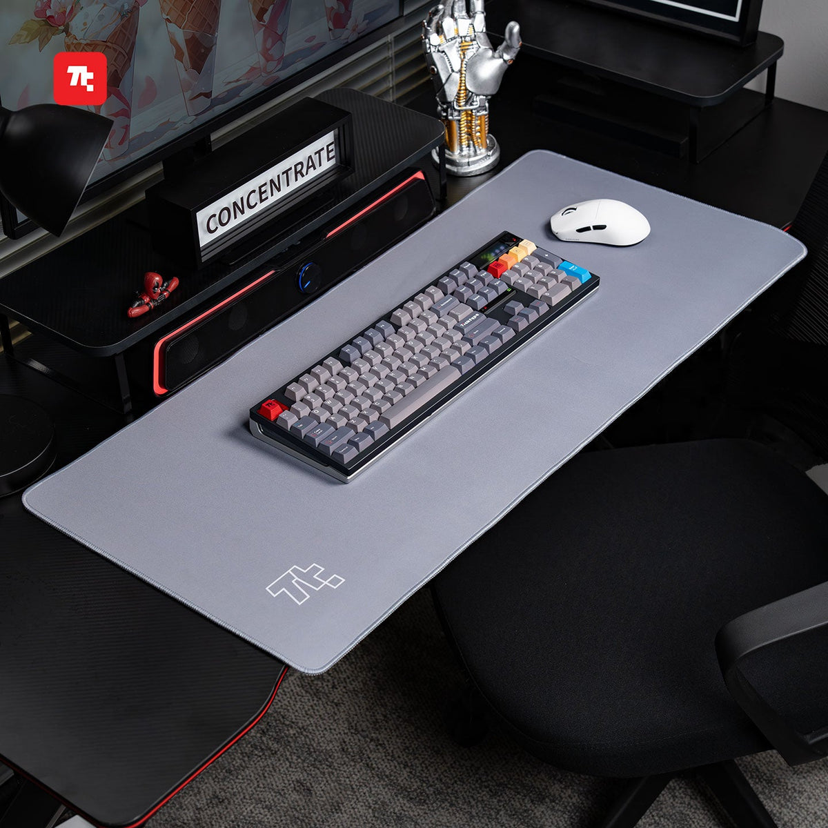 Ticktype Desk Mat - Lunar Grey