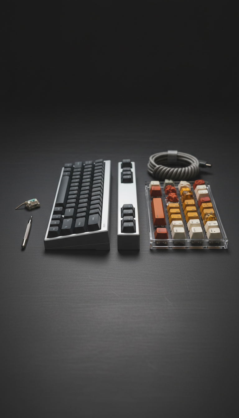 Mist Silver DIY Kit with Artisan Keycap Tray