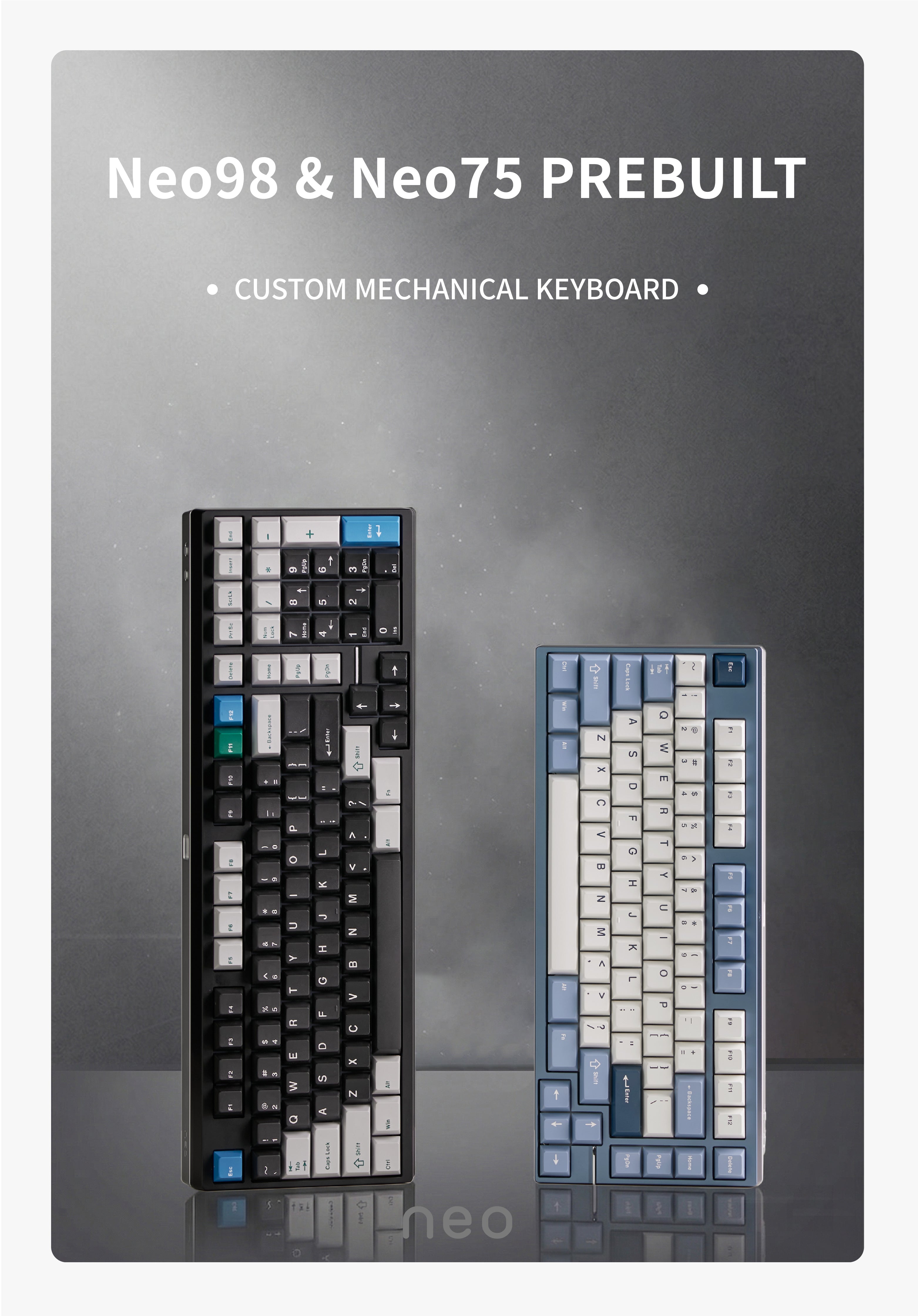 Qwetykeys Neo Studio Neo75 Prebuilt Wireless Mechanical Keyboard