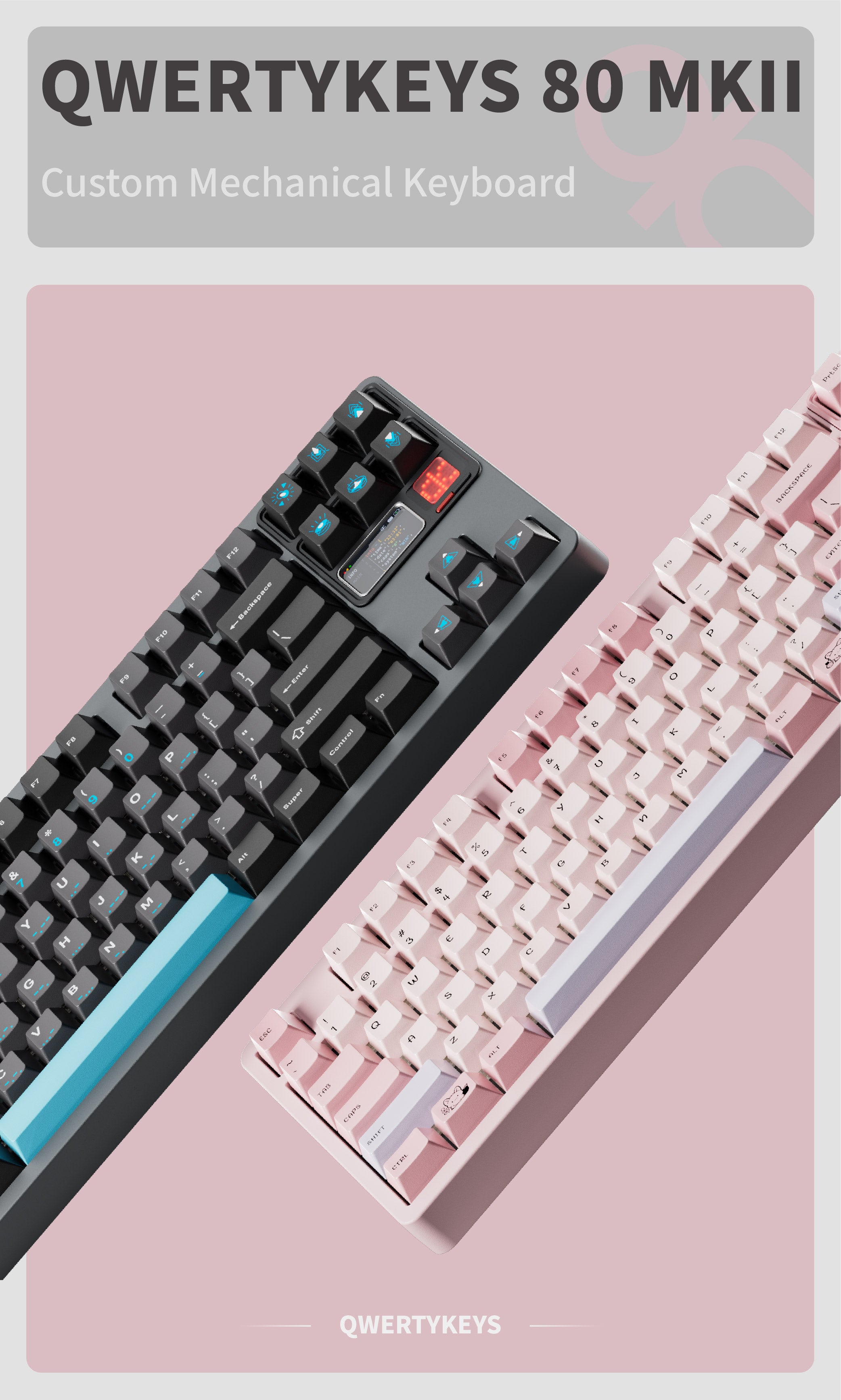 QWERTYKEYS QK80 組み立て済み 自作キーボード QK80 Mk2 Prebuilt Mechanical Keyboard – Qwertykeys