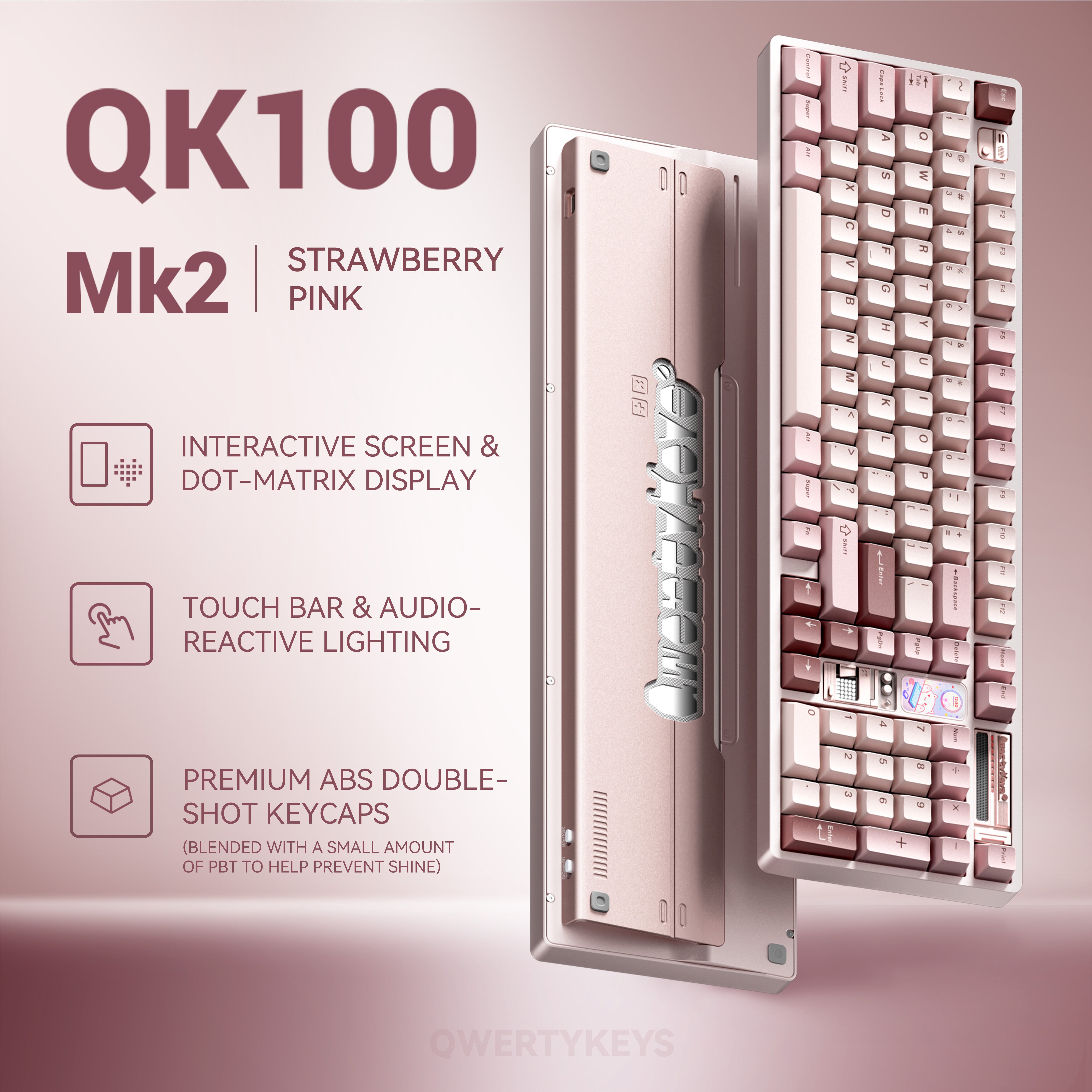Qwertykeys QK100 E-Cream キーボード本体 QK100 Mk2 Tri-mode Mechanical Keyboard – Qwertykeys