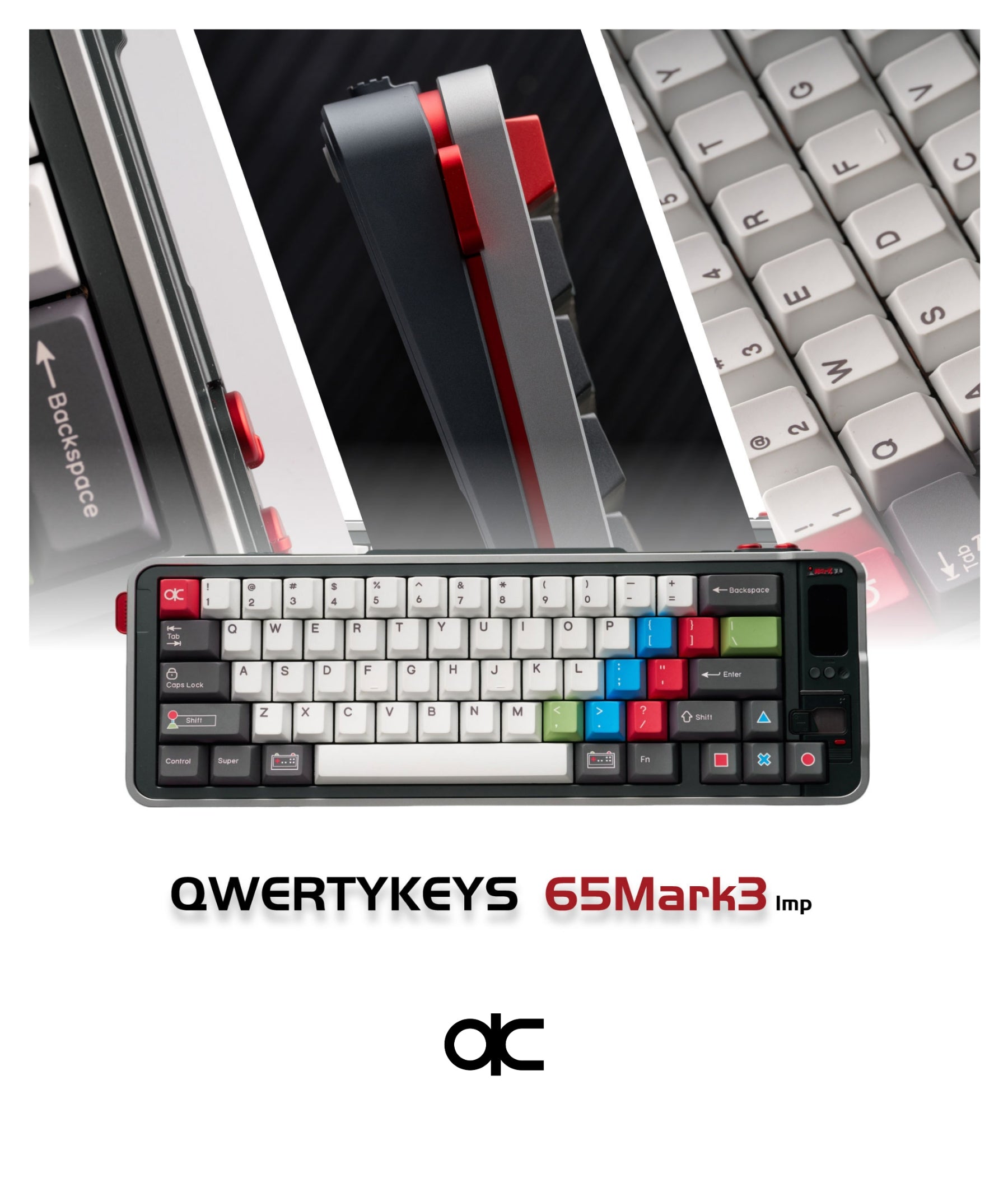 QK65 Black White 自作キーボード　ホットスワップ　メカニカル QK65 Black White 自作キーボードホットスワップメカニカル