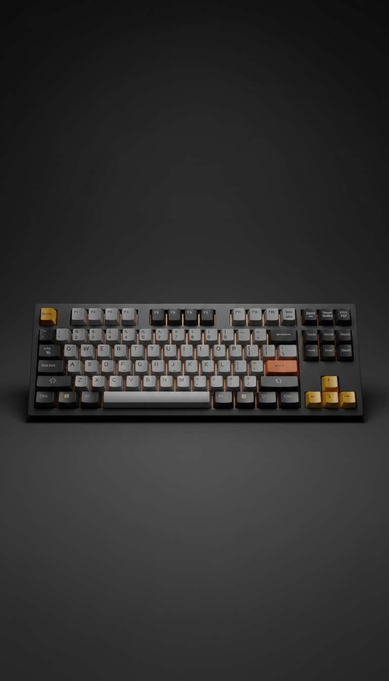 Slate Grey Full-Size Keyboard with Copper Switches